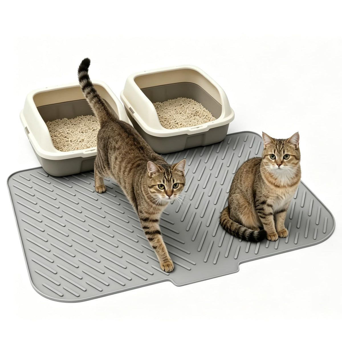 35"x27" Silicone Cat Litter Mat, 4 Pack Disposable Cat Litter Boxes C288815