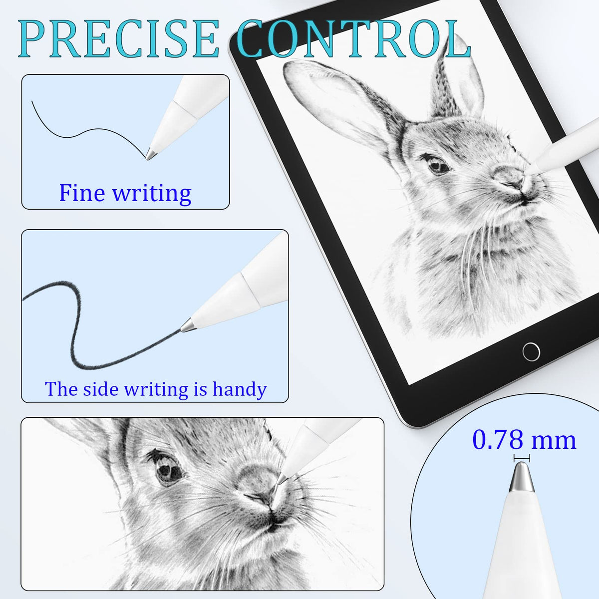 Fine Point Pencil Tips for Apple Pencil 1st 2nd Generation USB-C, White Q278433