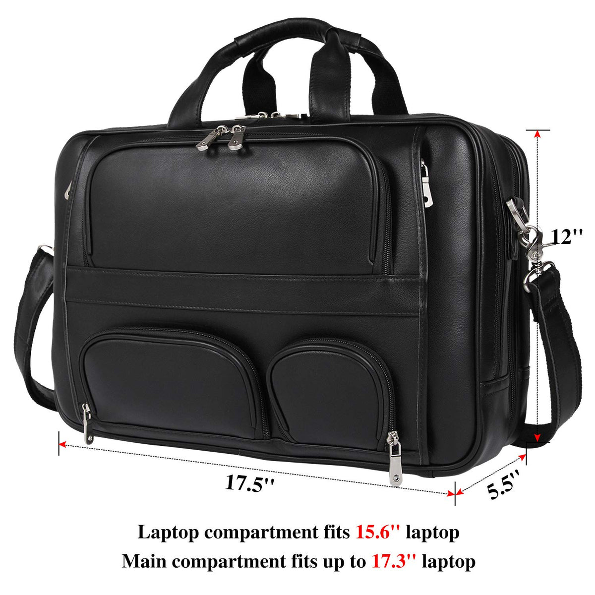 Cowhide Leather 17.3 Inch Messenger Bag Laptop Briefcase L182192