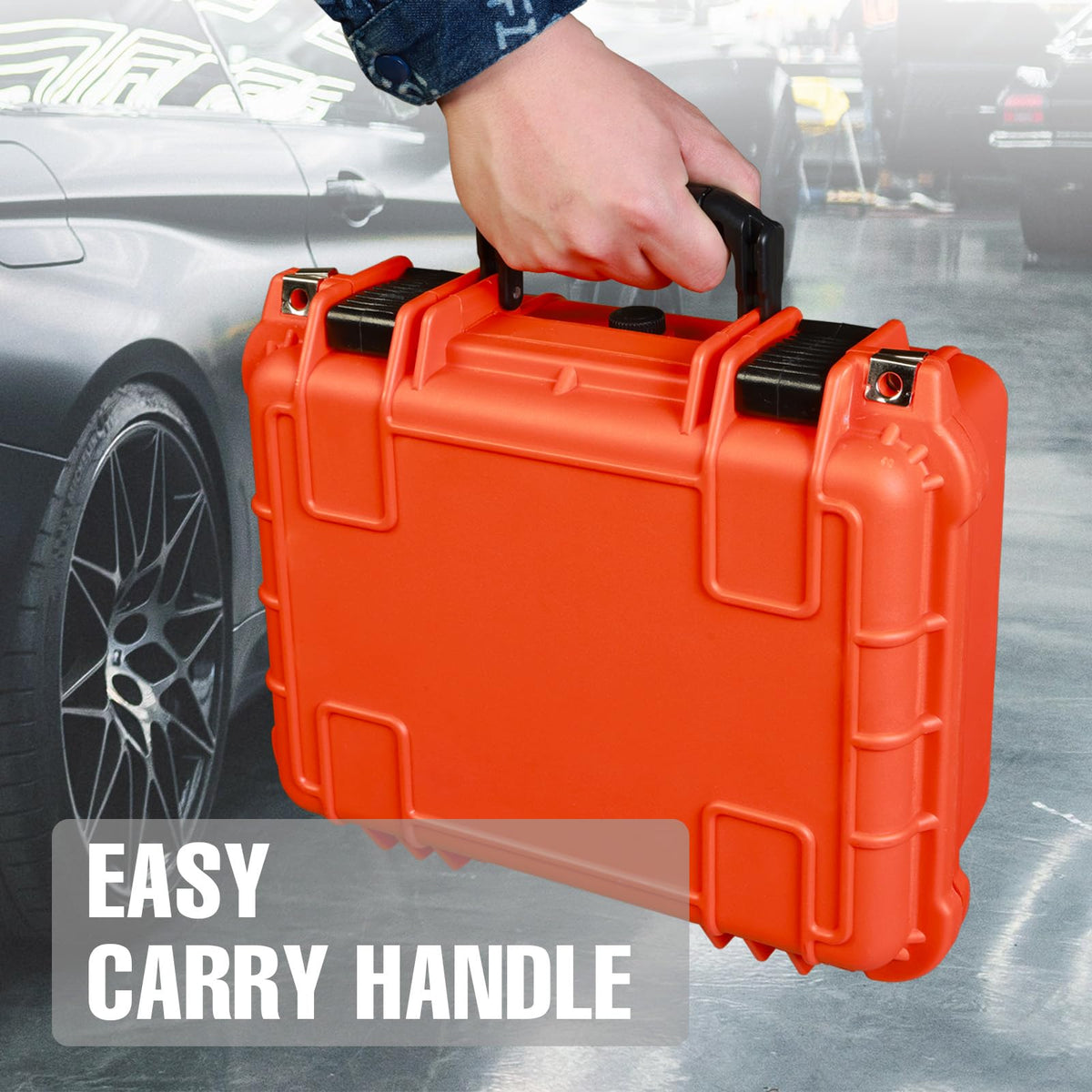 14x 11.5x 6.5 Inch Waterproof Protective Camera Case with Customizable Foam J492