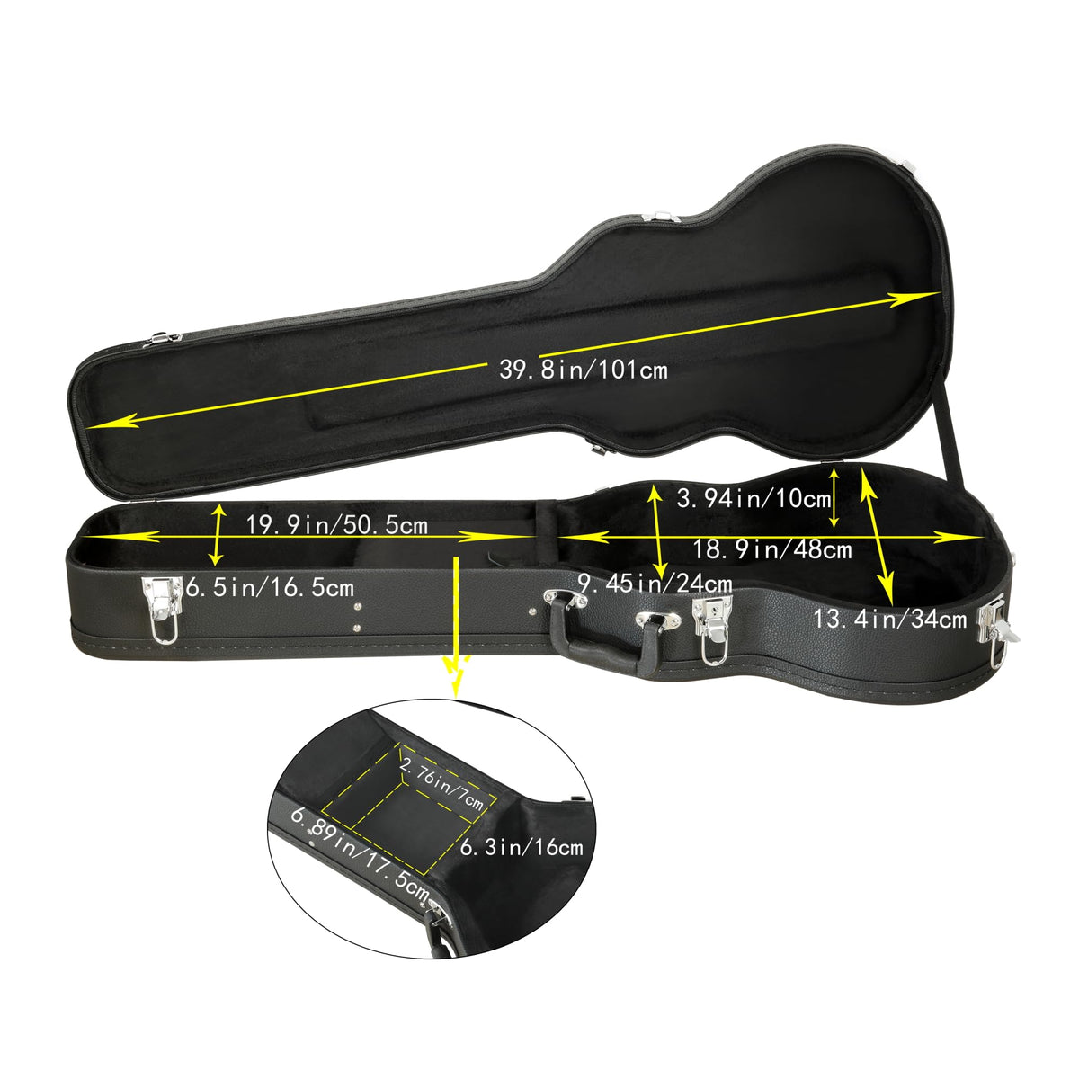 Electric Guitar Case Wooden Hard Shell Case With Lock W1993