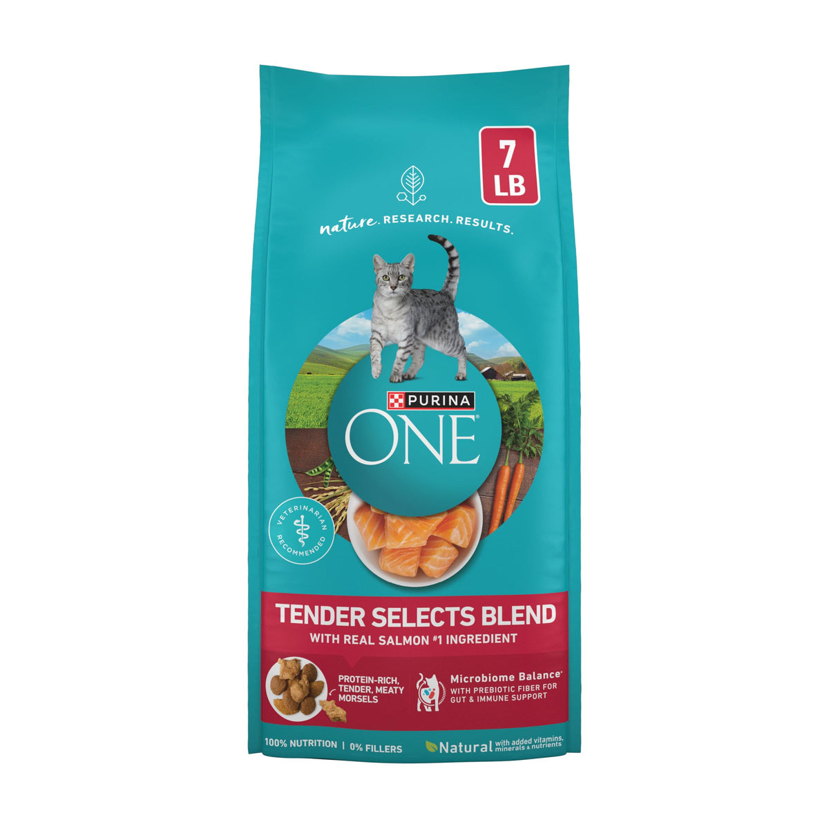 Dry Cat Food, Salmon, 7 lb Bag N582049