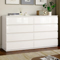 White 8 Drawer Wood Dresser B3124