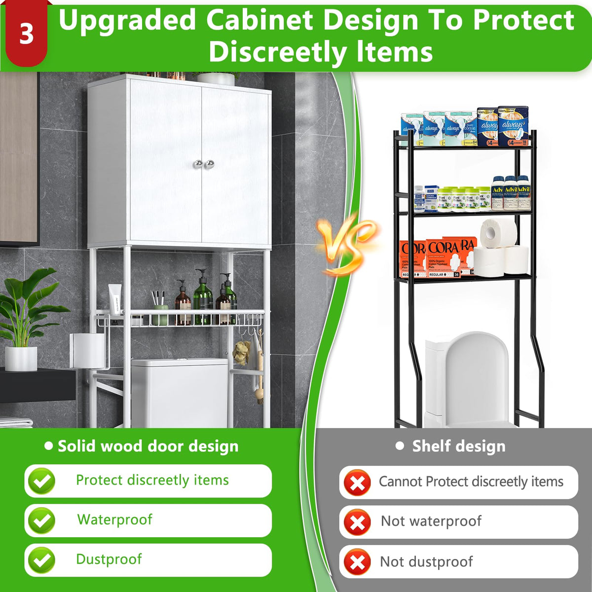 White 2-Door Over The Toilet Storage Cabinet C973