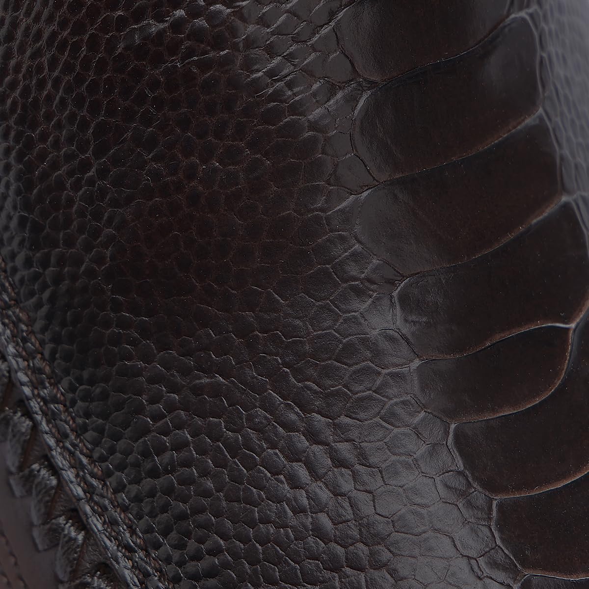 Brown Ostrich Leg Leather Cowboy Boots L18353