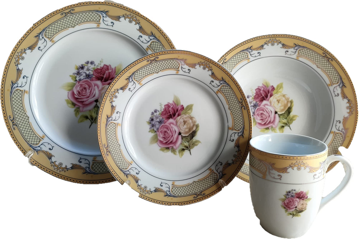 16-Piece Porcelain Dinner Set for 4 A454