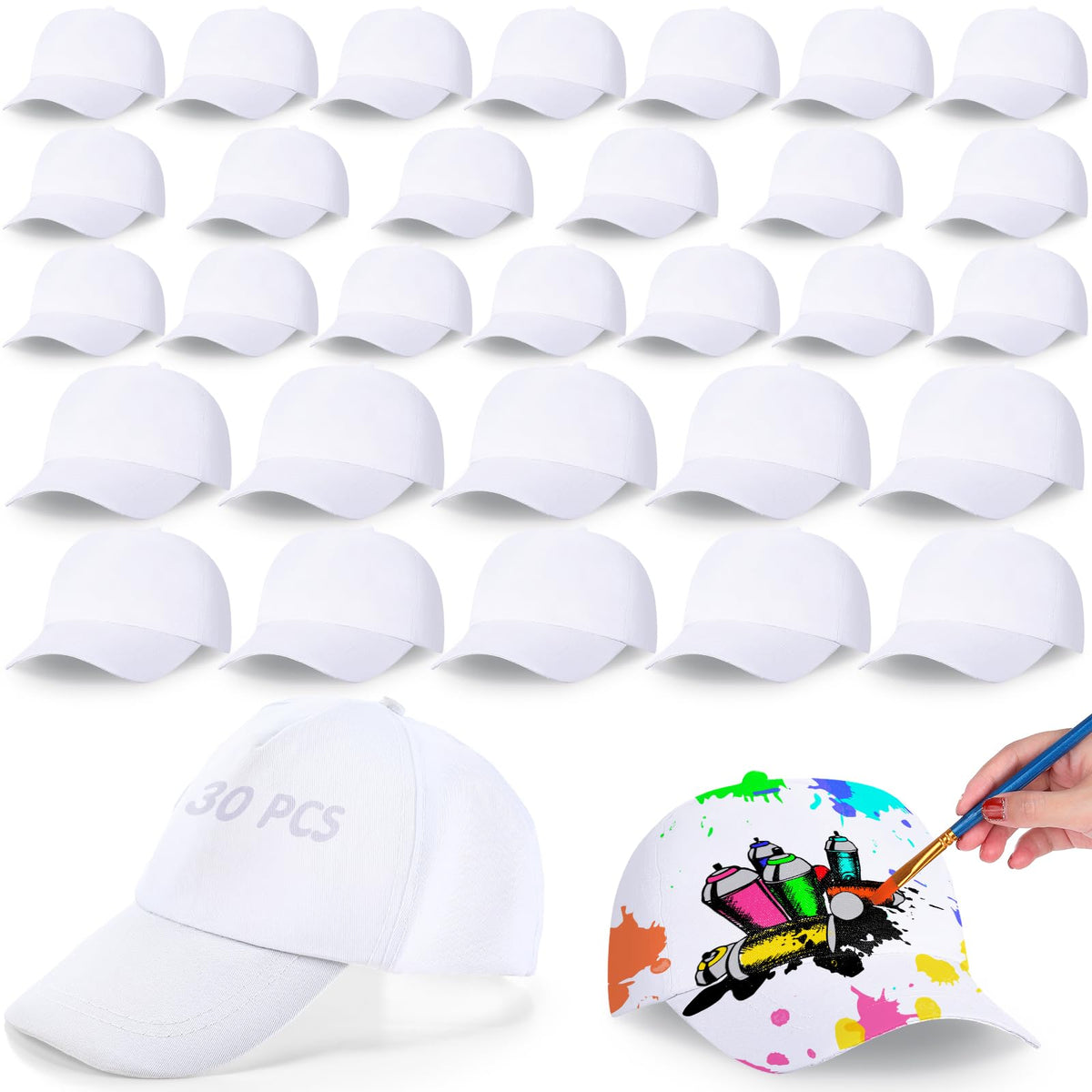 White Adjustable Baseball Hat G4117