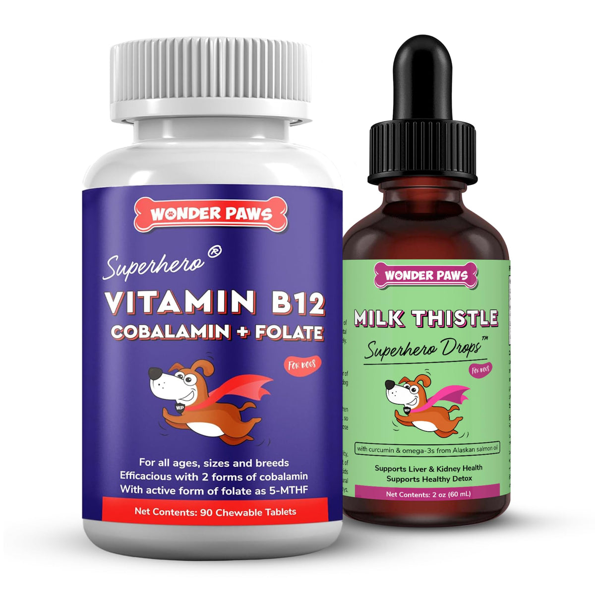 Vitamin B12 Chewable Tablets Plus Milk Thistle Drops 90 Chews 2 Ounces D271
