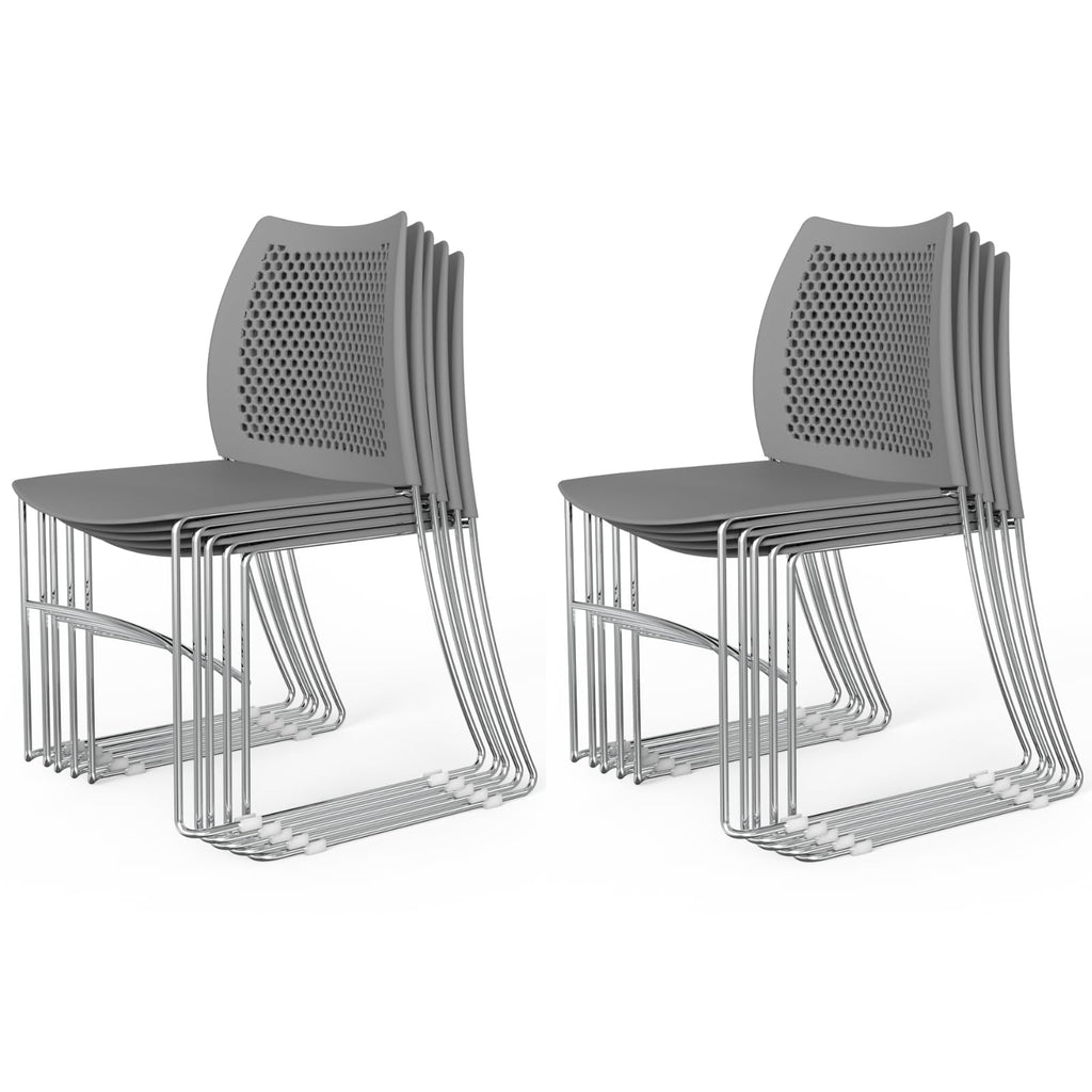 Grey Plastic Stacking Chairs O487862