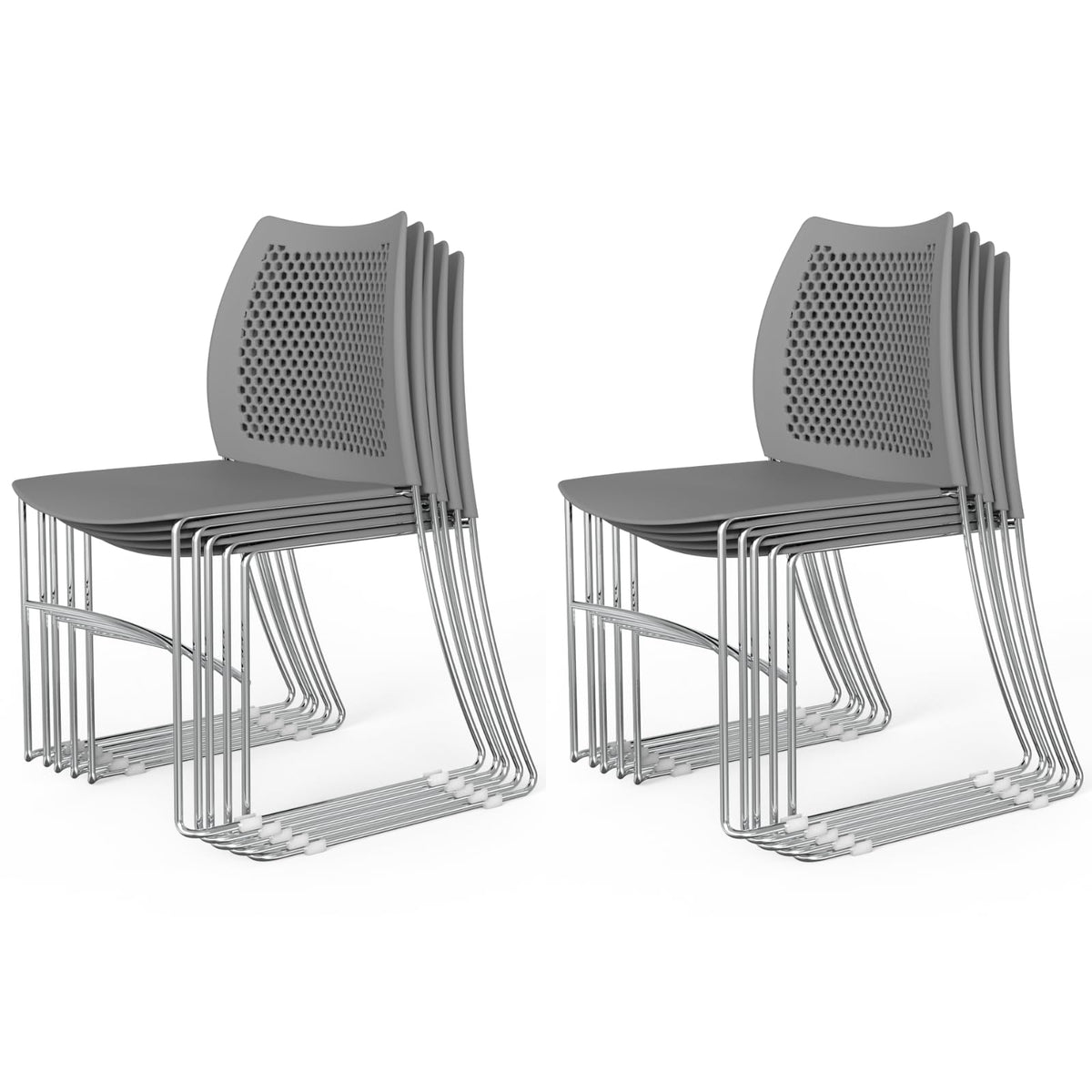 Grey Plastic Stacking Chairs O487862