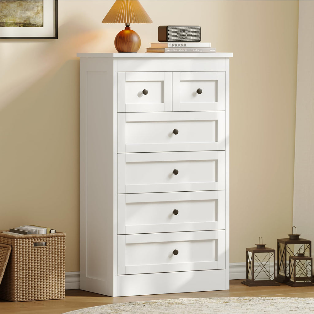 White 6 Drawer Wood Dresser P167528