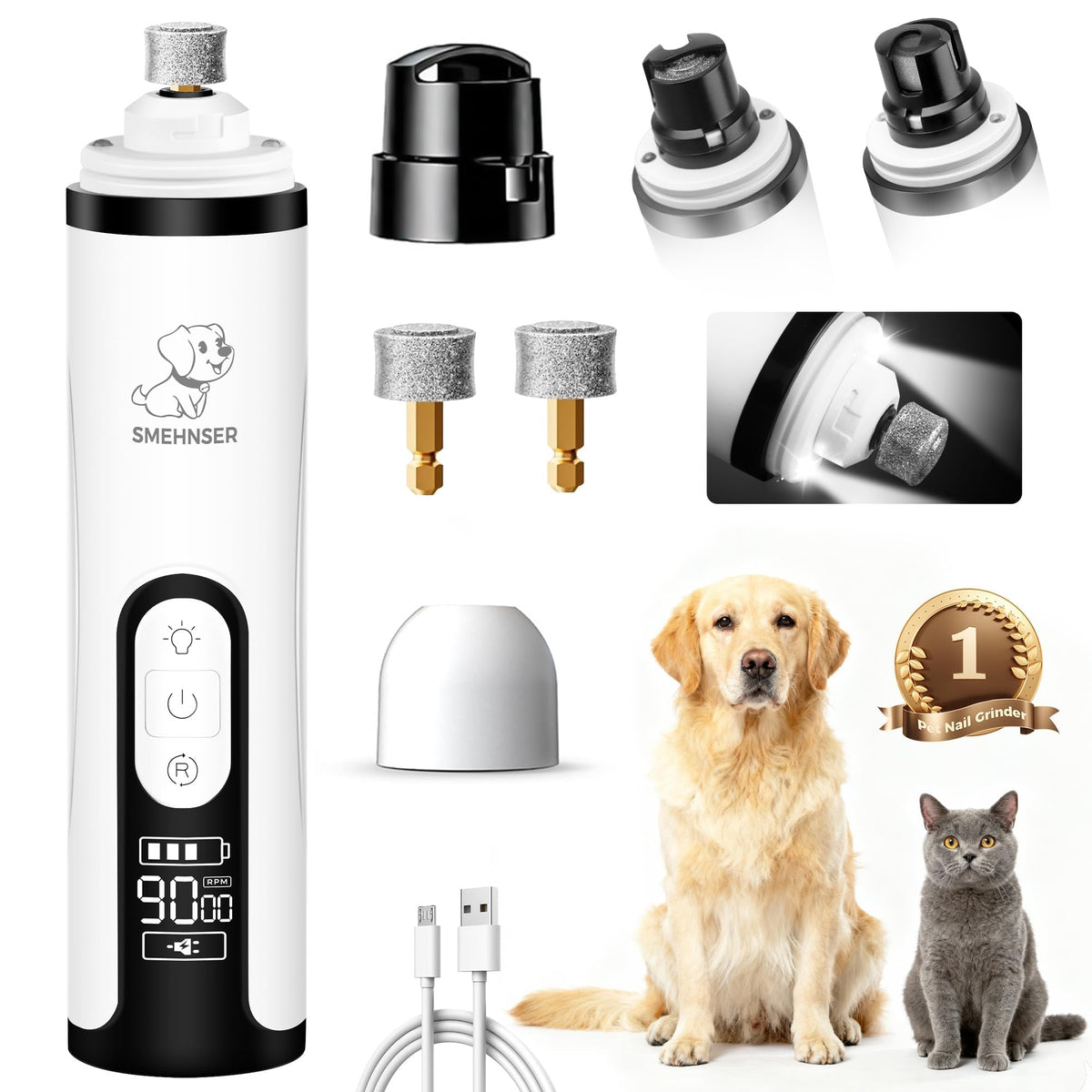 Silent Cordless Dog Nail Grinder O586386