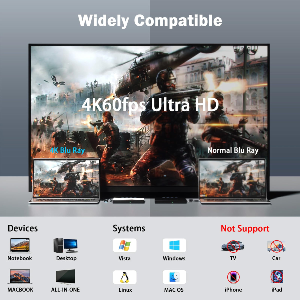 4K External Blu Ray Drive H898