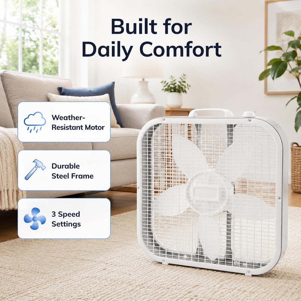 20 Inch 3 Speeds Box Fan O3614
