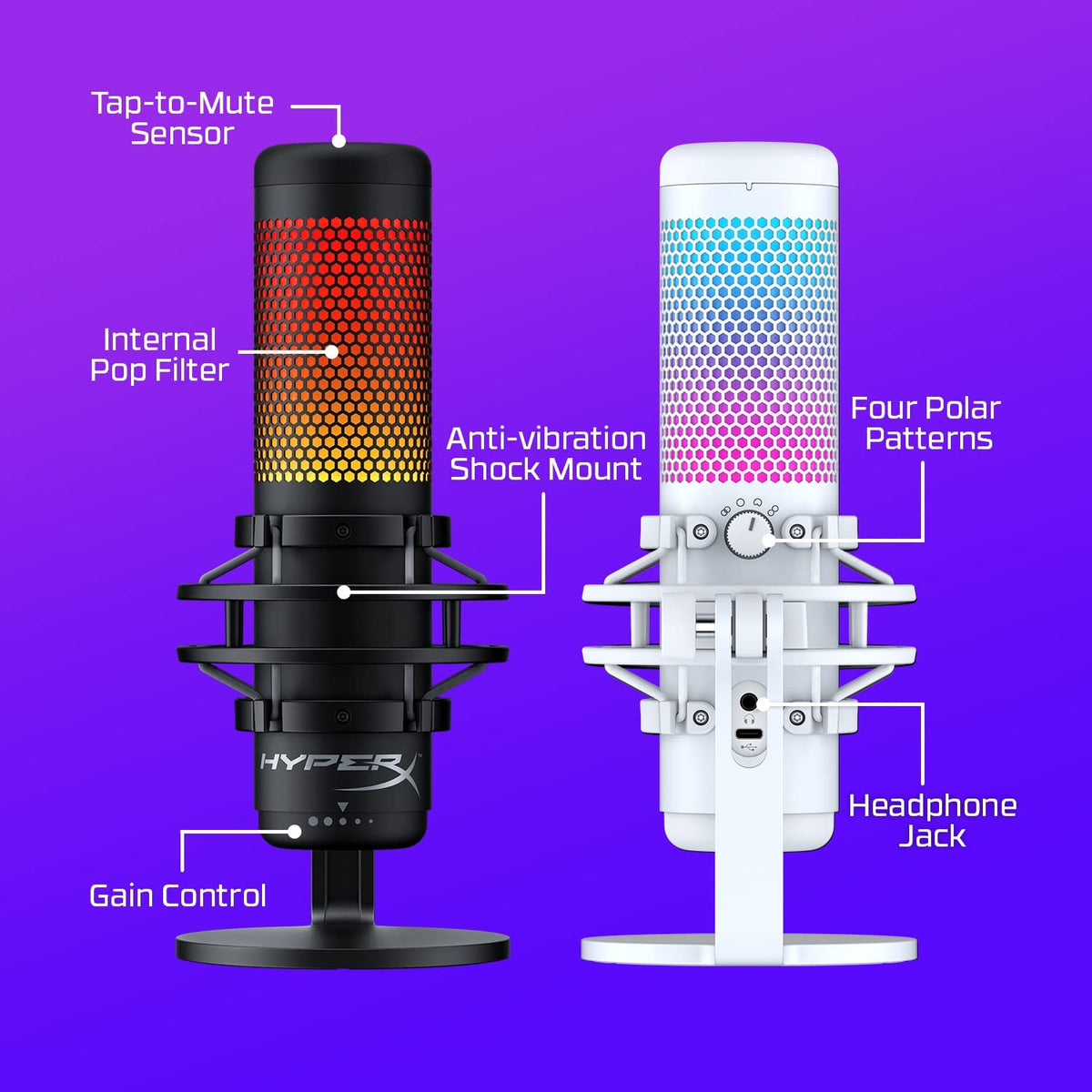 USB Condenser Microphone with Shock Mount and Pop Filter W2902
