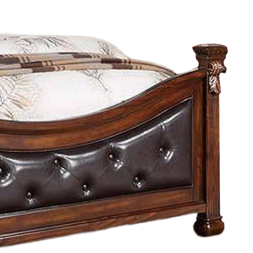 California King Button Tufted Upholstered Bed E8587