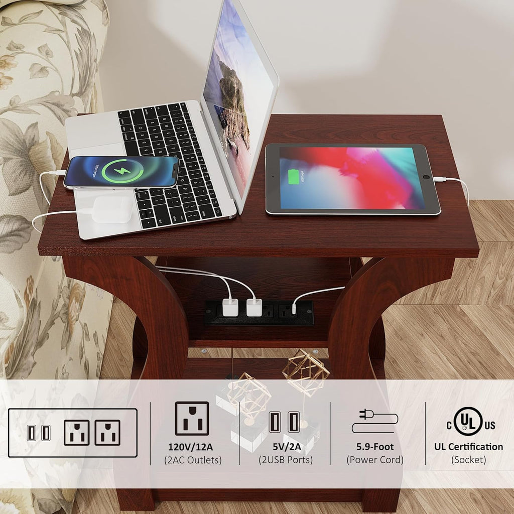 3 Tier End Table with Charging Station R646