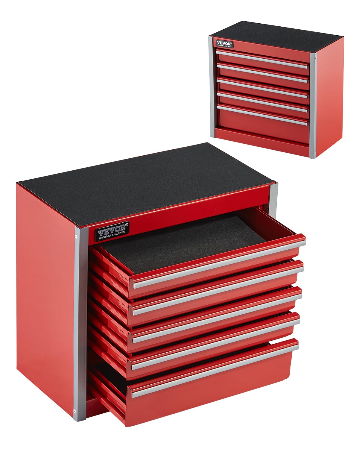 8.6-inch Portable Metal Tool Box with 5 Drawers Y995