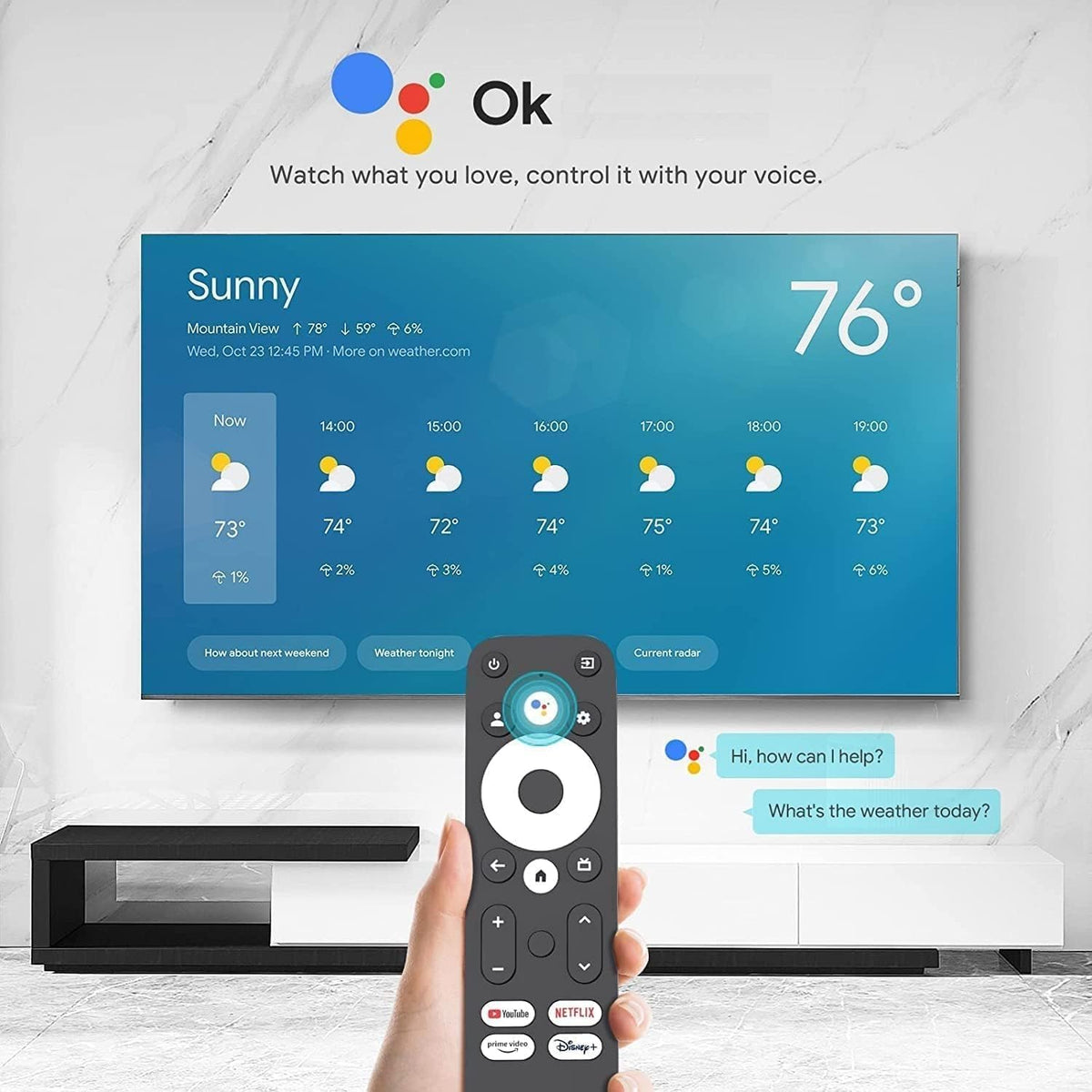 4K Android TV Stick Voice Remote Bluetooth Dual Band WiFi USB-C P1276