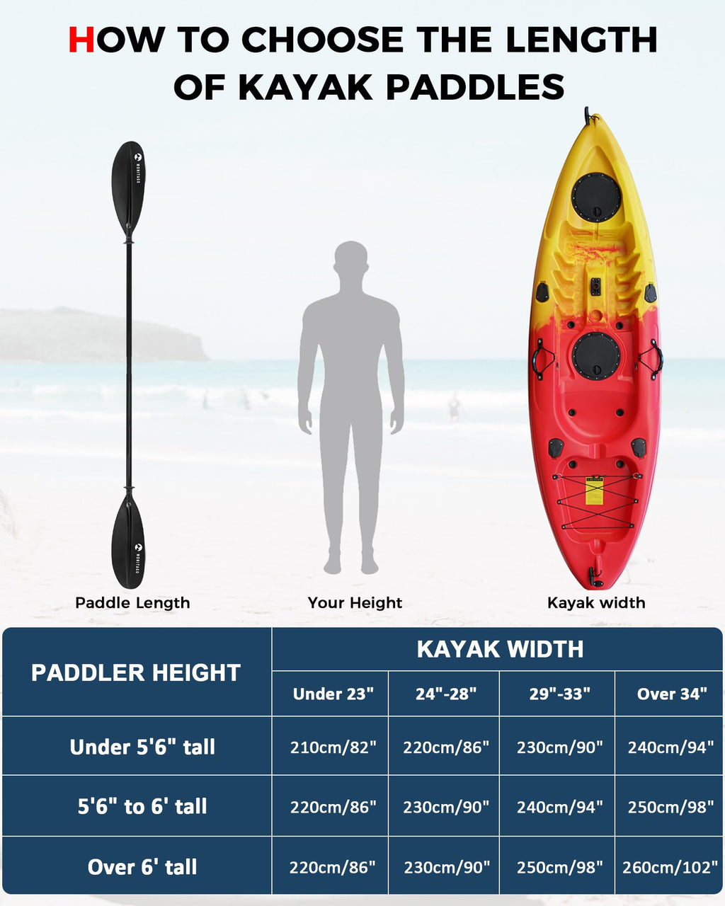 Adjustable Lightweight Kayak Paddle T803