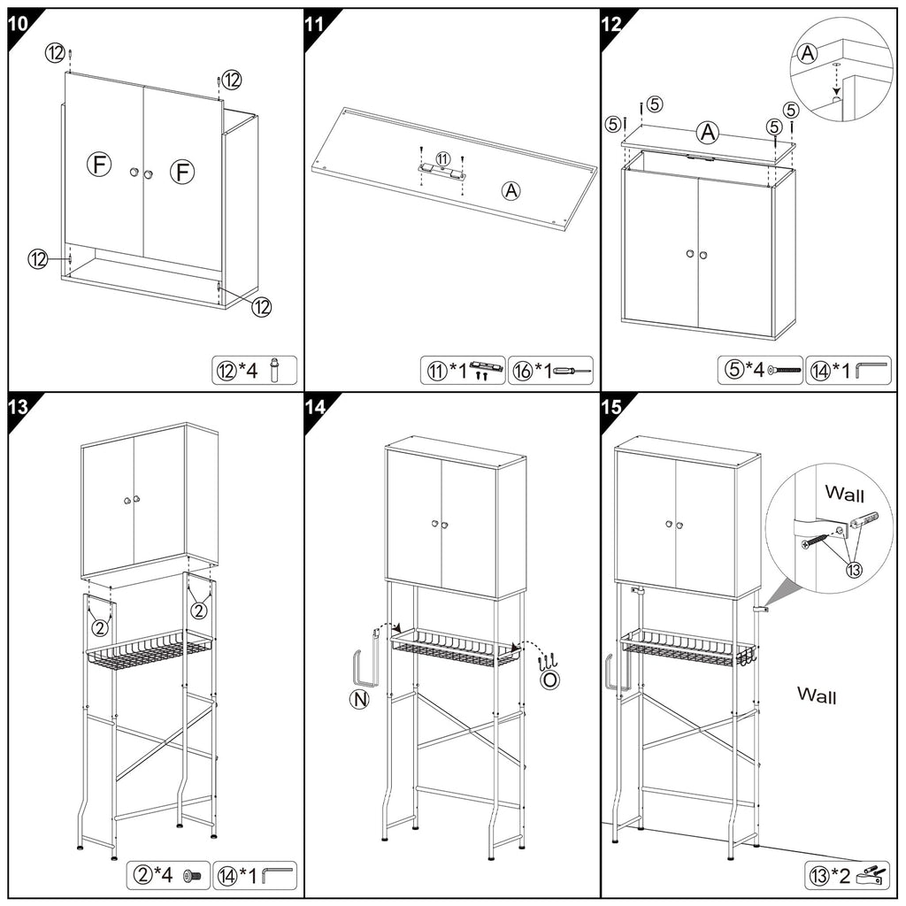 White 2-Door Over The Toilet Storage Cabinet C973