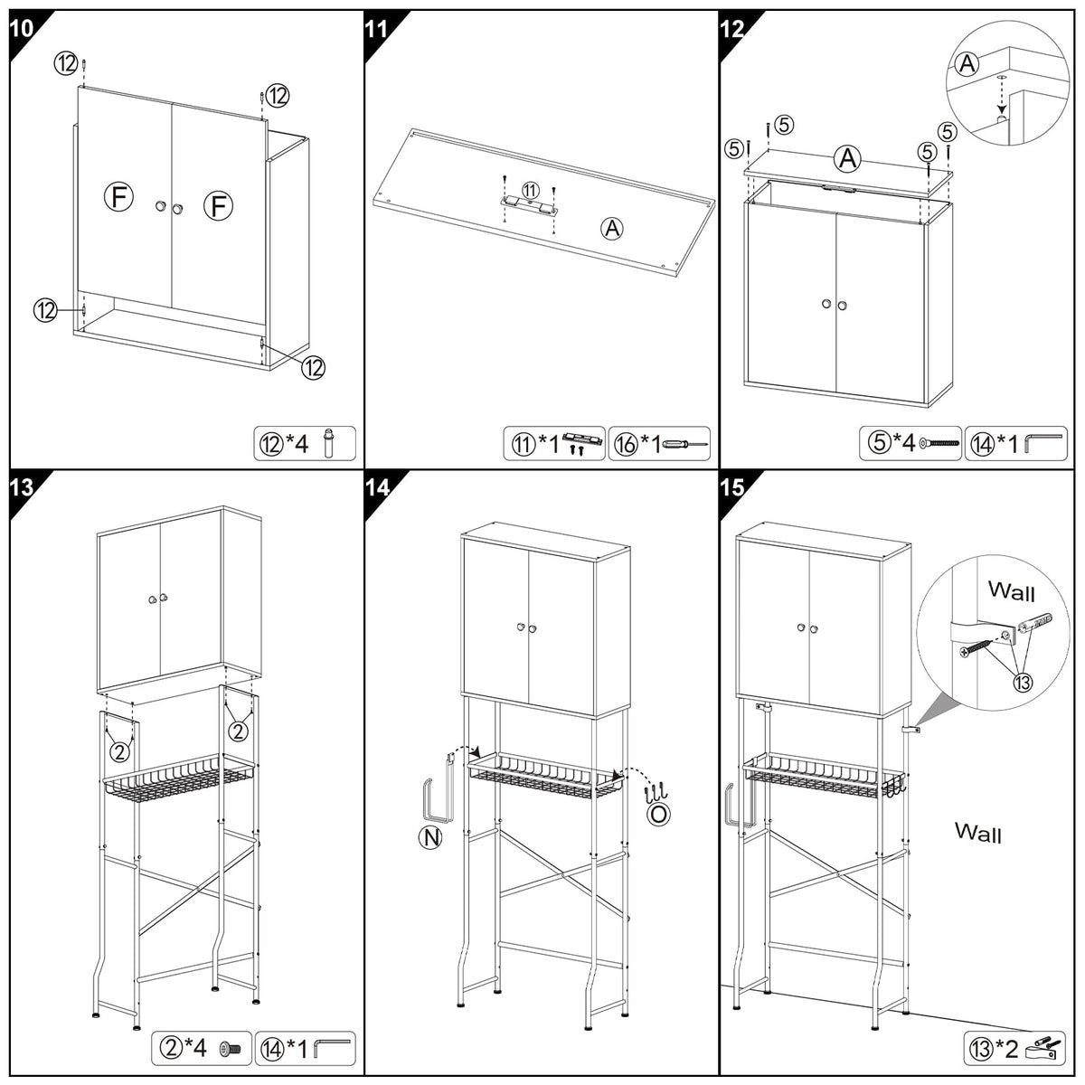 White 2-Door Over The Toilet Storage Cabinet C973
