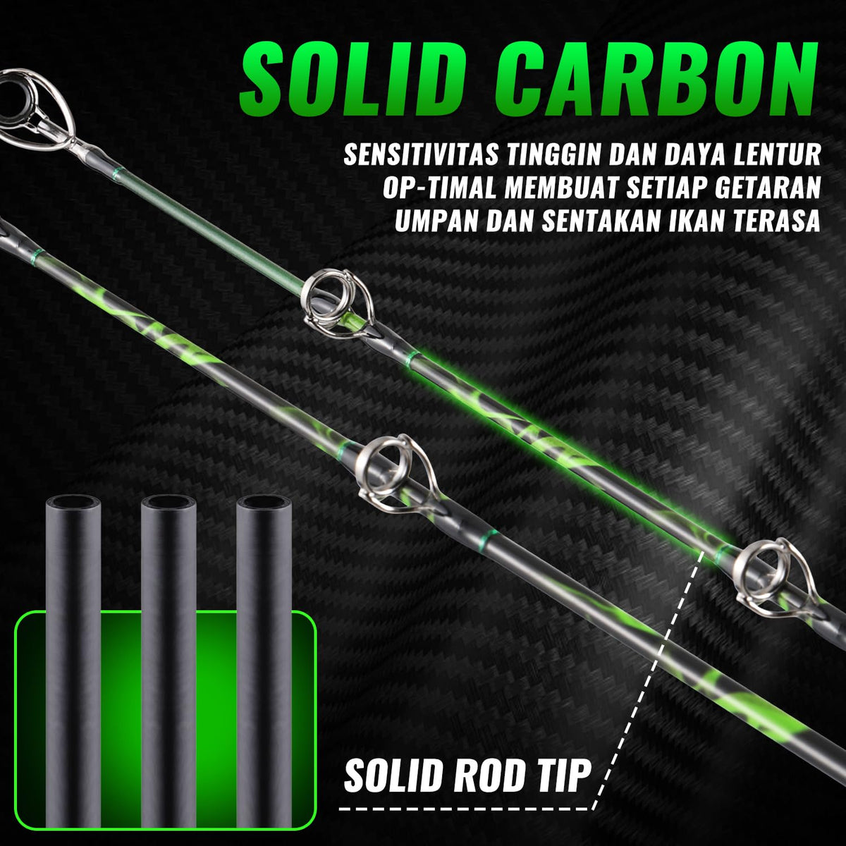 Carbon Fishing Rod with Solid Tip N102