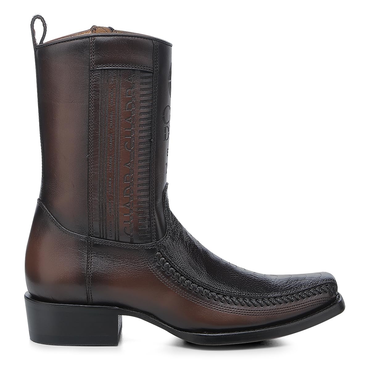 Brown Ostrich Leg Leather Cowboy Boots L18353