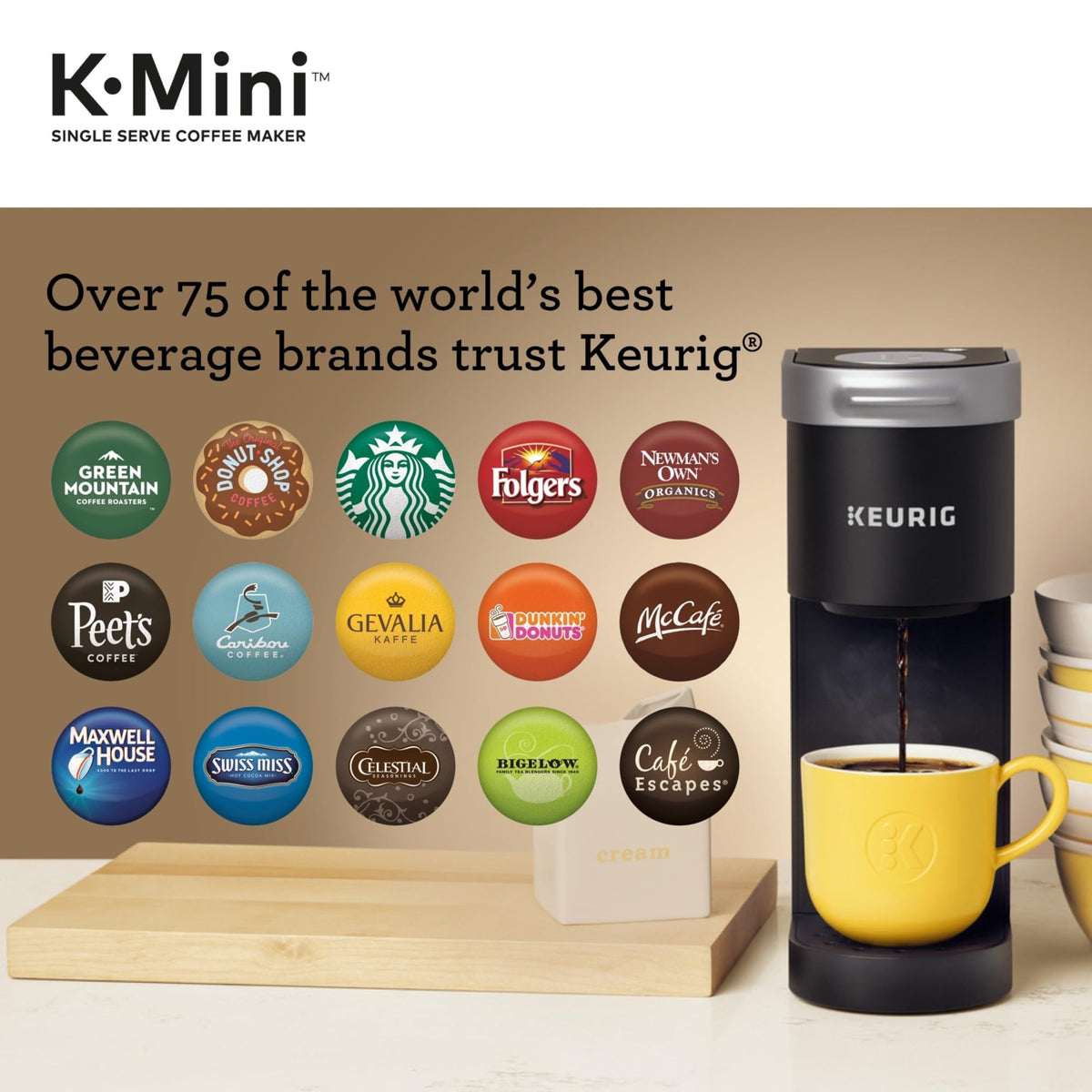 Single Serve K-Cup Pod Coffee Maker, 6 to 12oz Brew Size, Black O608041