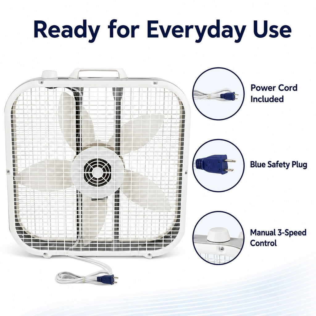 20 Inch 3 Speeds Box Fan O3614