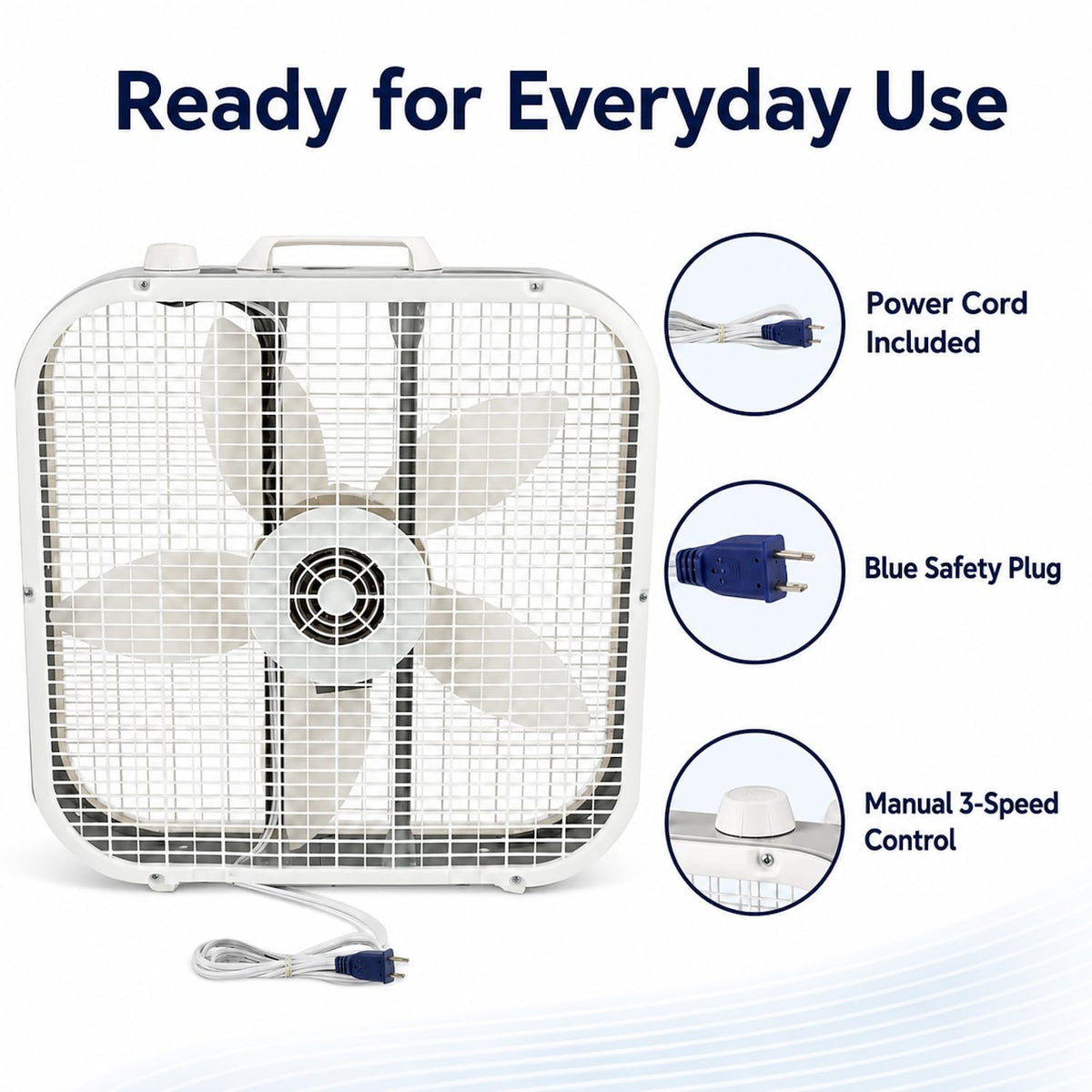 20 Inch 3 Speeds Box Fan O3614