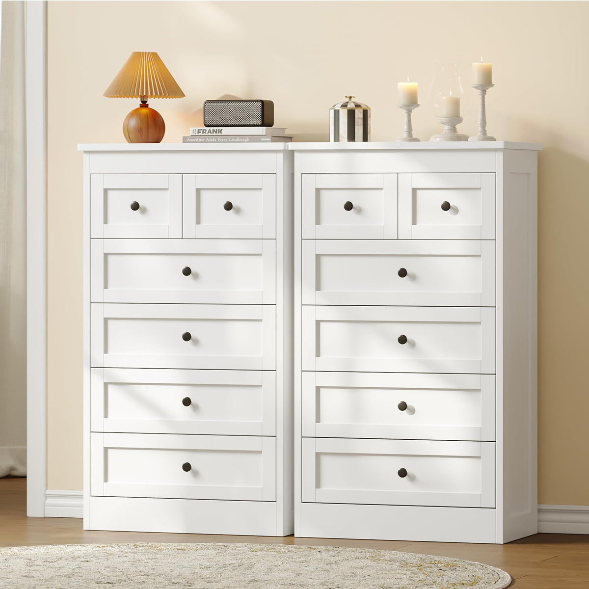 White 6 Drawer Wood Dresser P167528