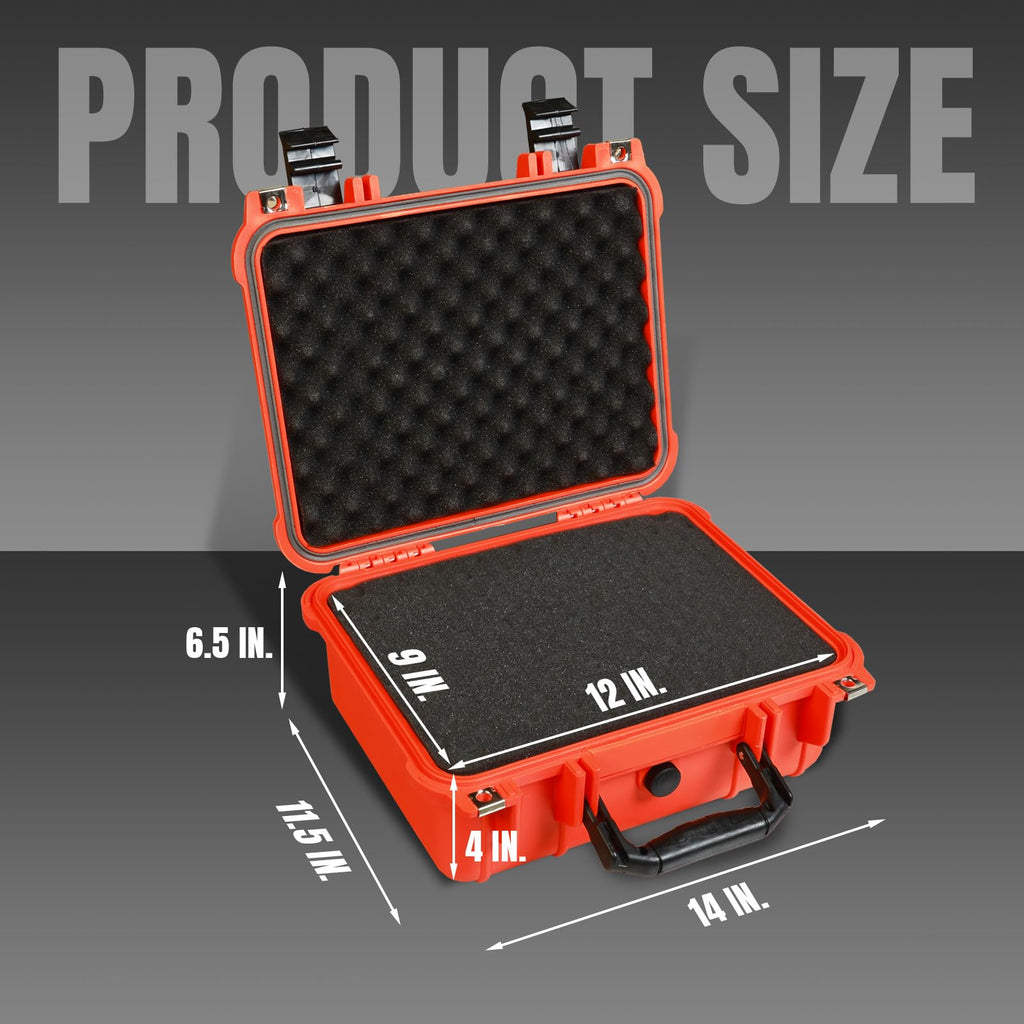 14x 11.5x 6.5 Inch Waterproof Protective Camera Case with Customizable Foam J492