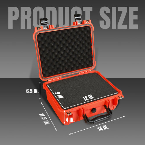 14x 11.5x 6.5 Inch Waterproof Protective Camera Case with Customizable Foam J492
