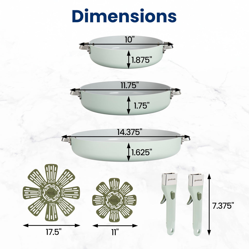 7 Piece Ceramic Nonstick Cookware Set W7898