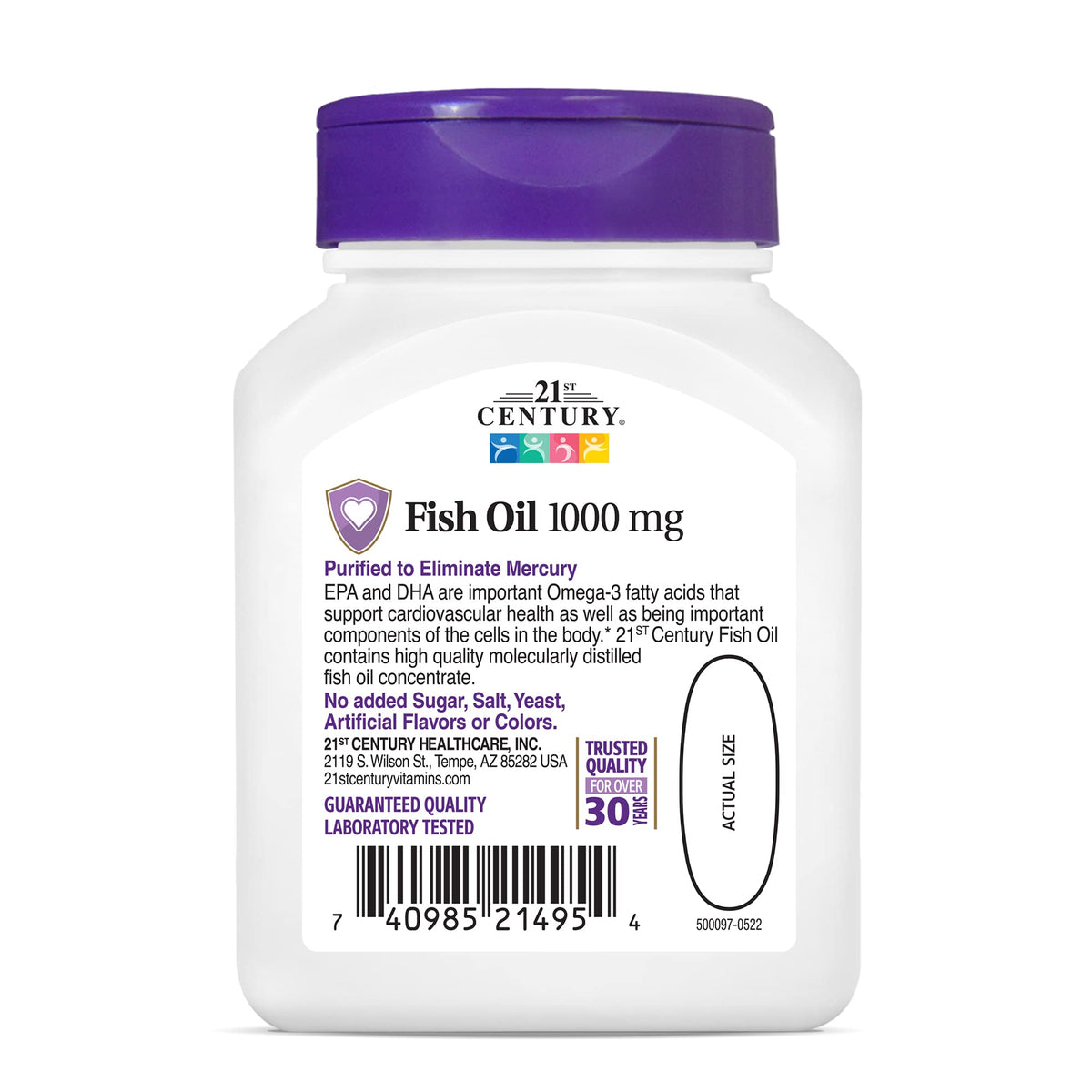 Fish Oil 1000 Mg Softgels, 60 Count (Pack of 2) K3479