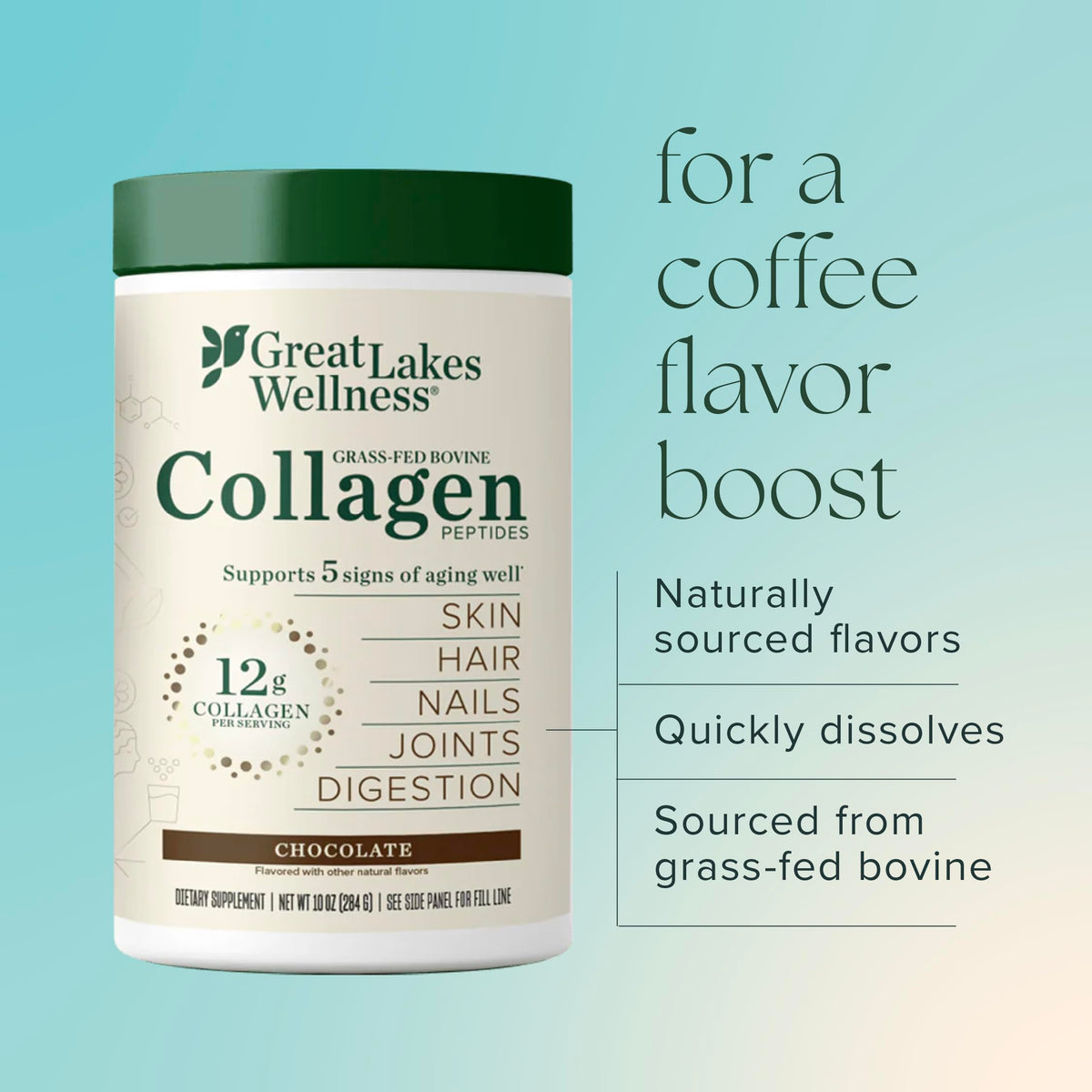 Collagen Peptides Powder, Chocolate, 10 oz G330