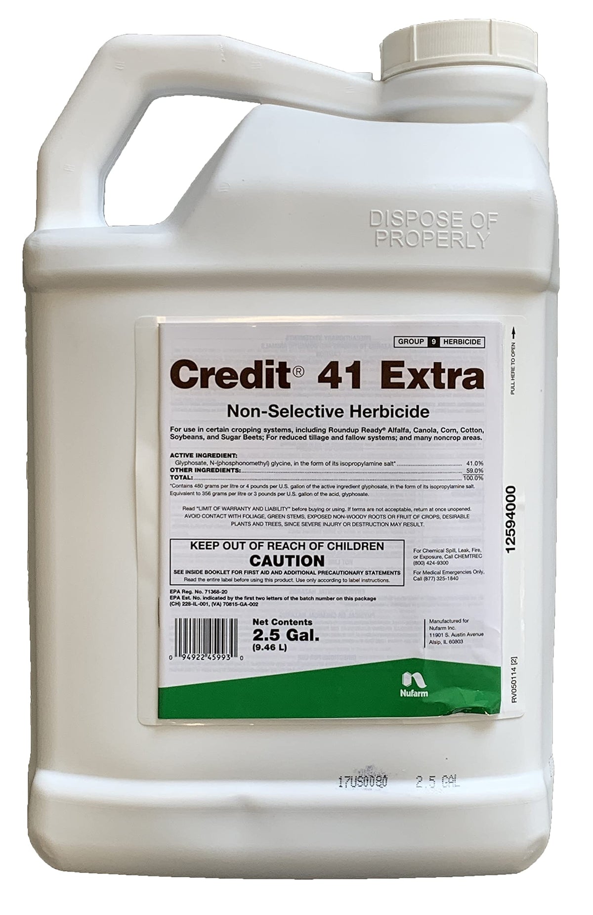 41% Glyphosate Herbicide 2.5 gallons Z922838