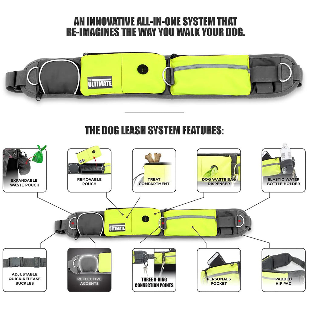 Hands Free Dog Leash with Reflective Bungee, Treat Holder, Poop Bag Dispenser T813320