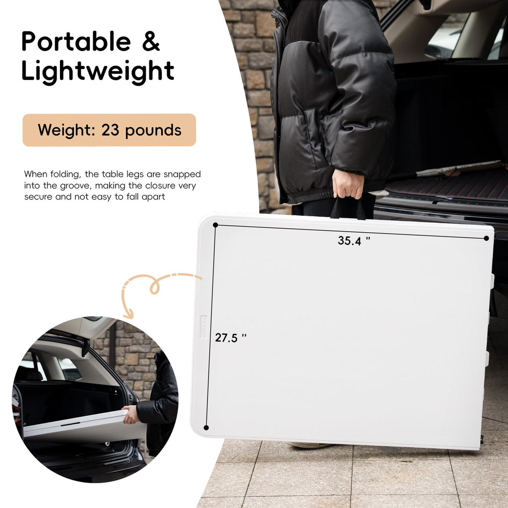 6FT Heavy Duty Portable Plastic Folding Table White S13215