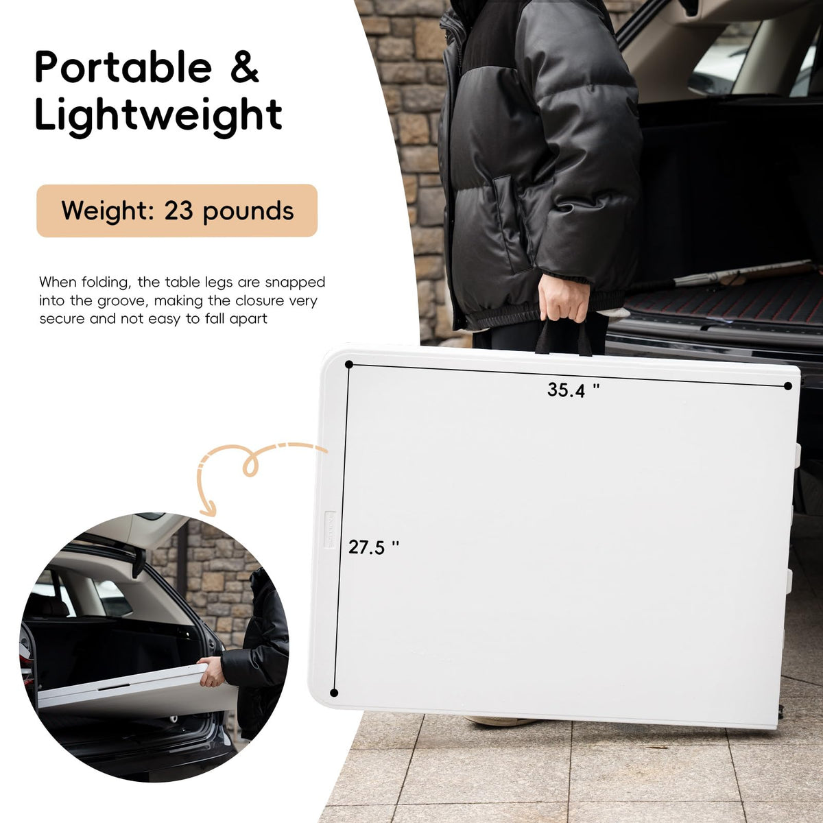 6FT Heavy Duty Portable Plastic Folding Table White S13215