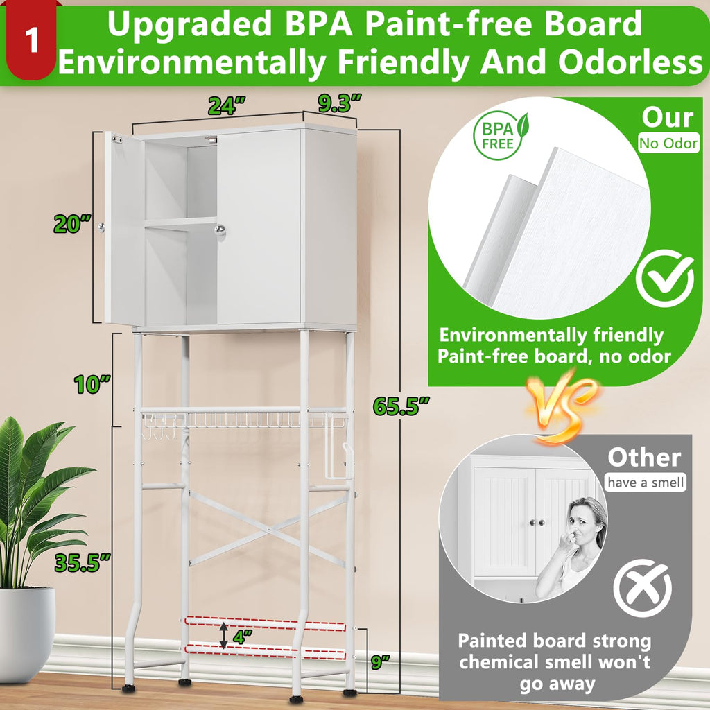 White 2-Door Over The Toilet Storage Cabinet C973