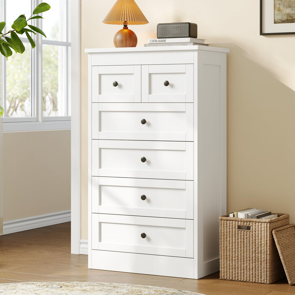 White 6 Drawer Wood Dresser P167528
