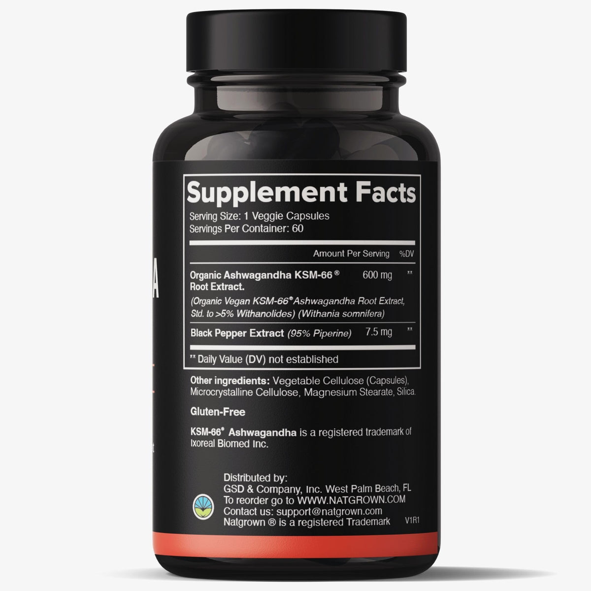 Ashwagandha 600mg Capsules 60 Count W943369