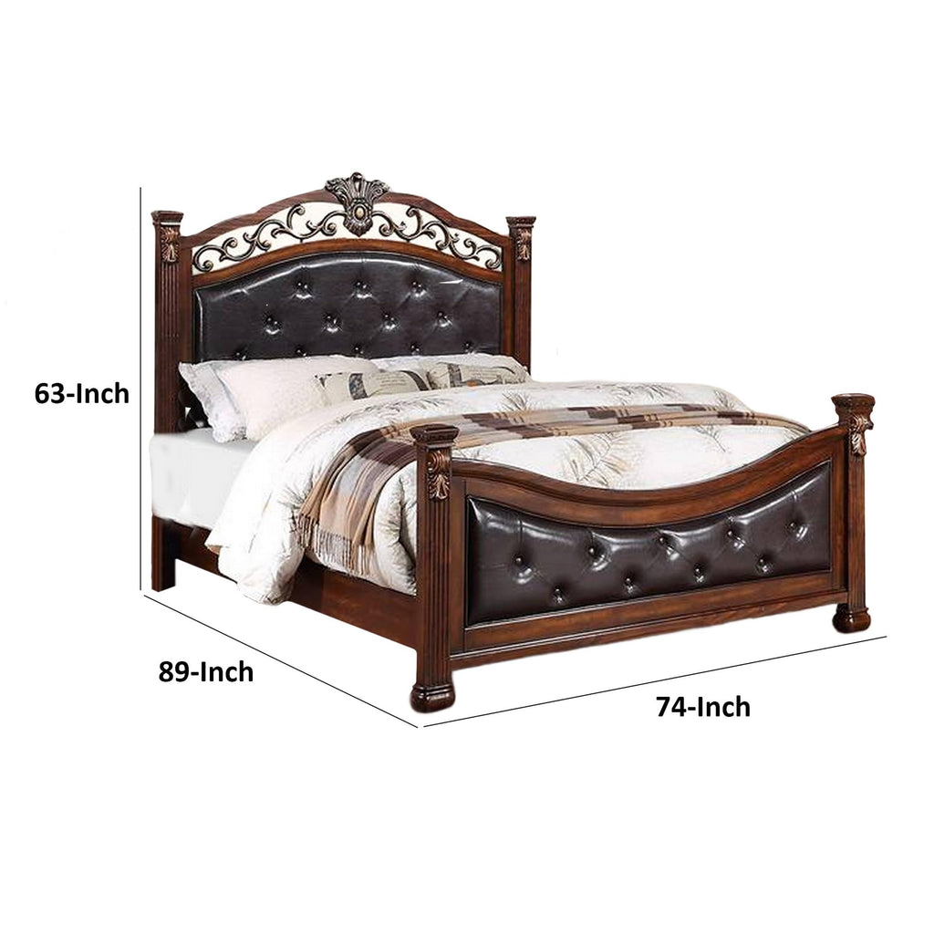 California King Button Tufted Upholstered Bed E8587