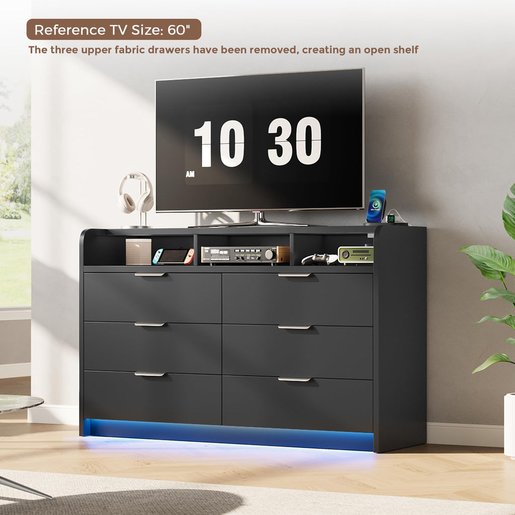 Black 9 Drawer Wood Dresser X1332