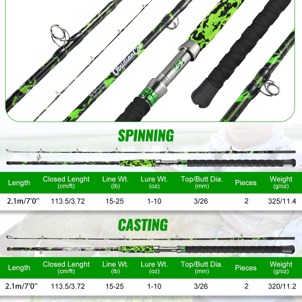 Carbon Fishing Rod with Solid Tip N102