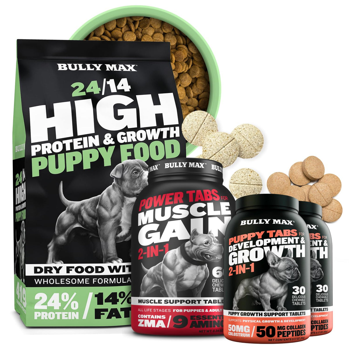 High-Protein Lamb Puppy Food, Vitamin Tabs & Power Tabs F537745