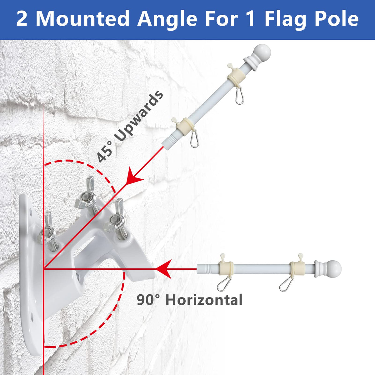 White 5-6ft Tangle Free Metal Flag Pole Kit M483745