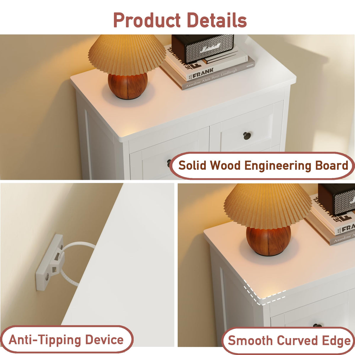 White 6 Drawer Wood Dresser P167528